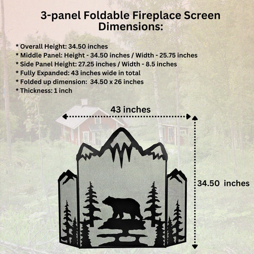 3-Panel Fireplace Screen U36213