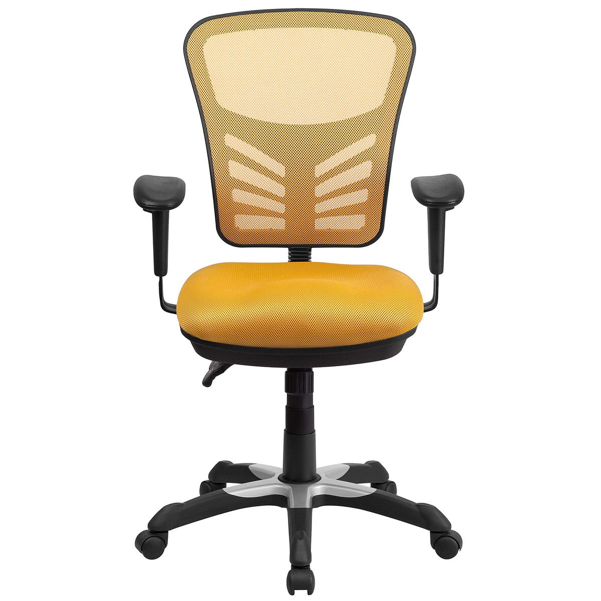 Yellow-Orange Mesh Ergonomic Office Chair with Adjustable Arms Y8005
